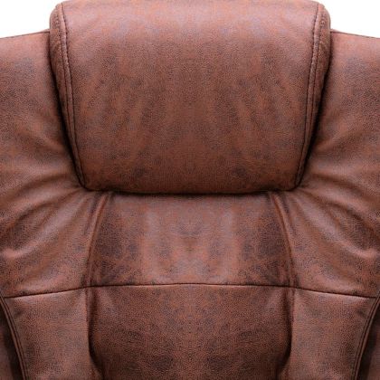 Офис стол, светлокафяв, изкуствена велурена кожа