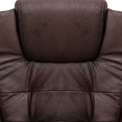 Офис стол, тъмнокафяв, изкуствена велурена кожа