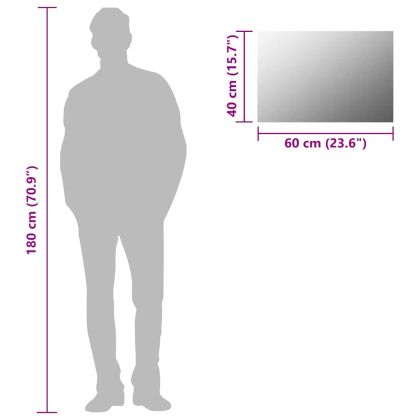 Стенно огледало, 60x40 см, правоъгълно