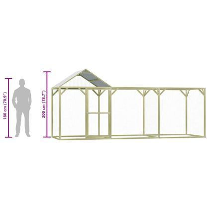 Клетка за пилета, 4,5x1,5x2 м, импрегниран бор