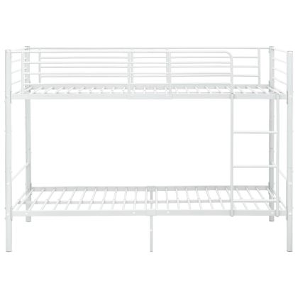 Двуетажно легло, бяло, метал, 90x200 см