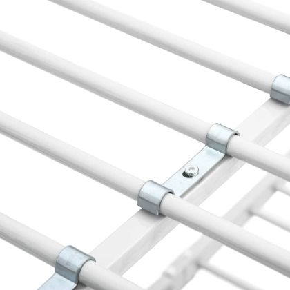 Двуетажно легло, бяло, метал, 90x200 см