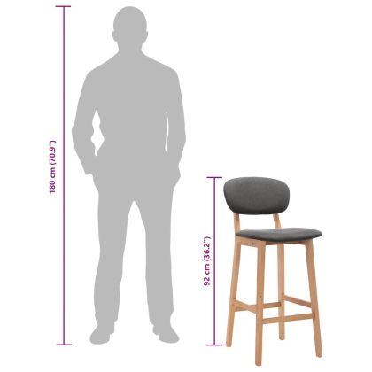 Бар табуретки, 2 бр, тъмносиви, текстил