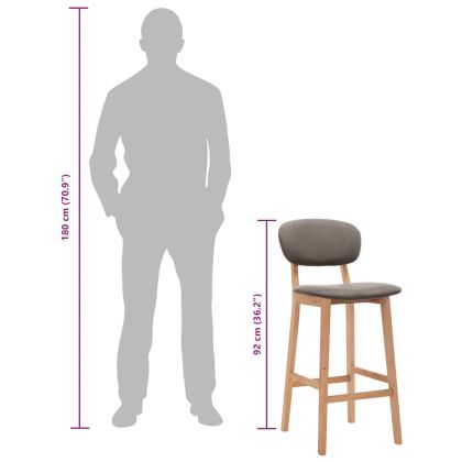 Бар табуретки, 2 бр, таупе, текстил