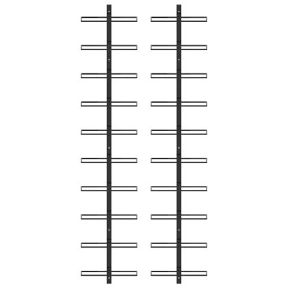 Стойки за вино за 20 бутилки стенен монтаж 2 бр черни метал
