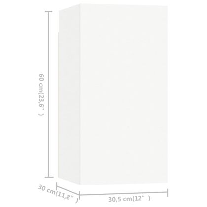 Комплект ТВ шкафове от 8 части, бял, инженерно дърво