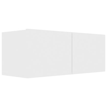 Комплект ТВ шкафове от 4 части, бял, инженерно дърво