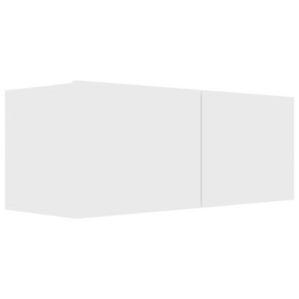 Комплект ТВ шкафове от 6 части, бял, инженерно дърво