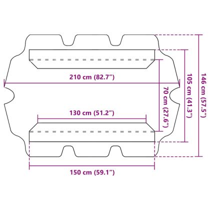 Резервен сенник за градинска люлка, кафяв, 150/130x105/70 см