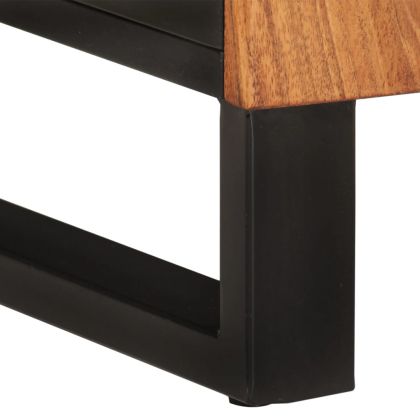 Комплект мебели за баня, 2 части, масивна акациева дървесина