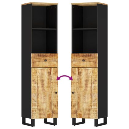 Комплект мебели за баня, 3 части, масивна мангова дървесина