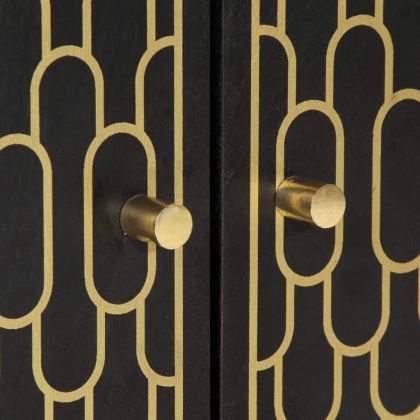 Комплект мебели за баня, 2 части, масивна мангова дървесина