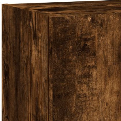 ТВ стенни модули с LED, 5 части, опушен дъб, инженерно дърво