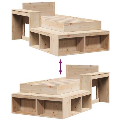 Рамка за легло без матрак, 80x200 см, бор масив