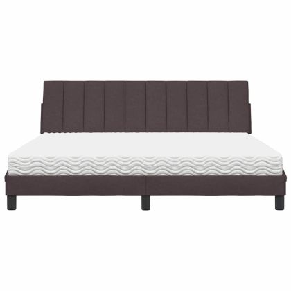 Легло с матрак Hanko, тъмнокафяво, 180x200 см, плат