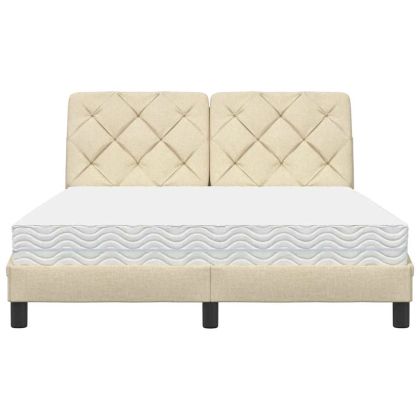 Легло с матрак, кремаво, 120x200 см, плат