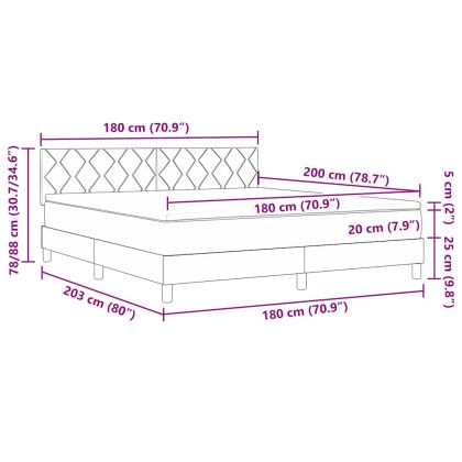 Легло с пружинирана основа Тъмен син 180 x 200 cm Кадифе