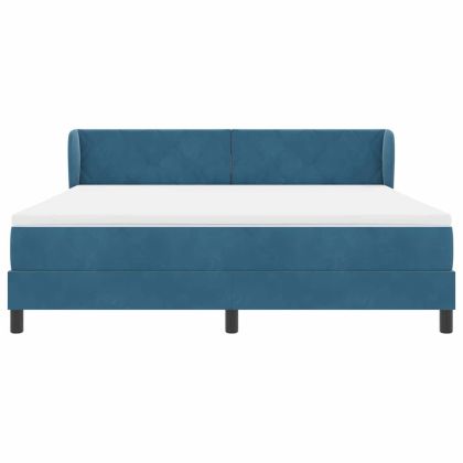 Легло с пружинирана основа Тъмносиньо 180 x 200 cm Кадифе