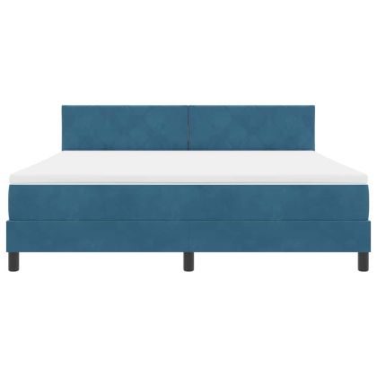 LED кутия за пружини с легло Тъмен син 180 x 200 cm Кадифе