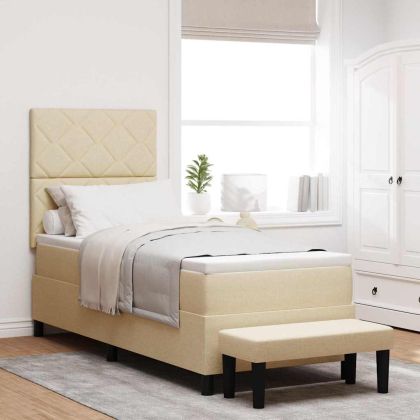 Легло с пружинирана основа с матрак с таблото Крем 80 x 200 cm