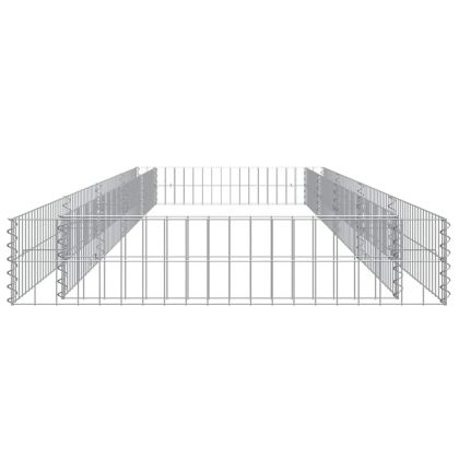 Габион повдигната леха, поцинкована стомана, 400x100x20 cм