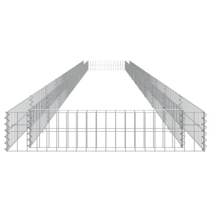 Габион повдигната леха, поцинкована стомана, 1000x100x20 cм