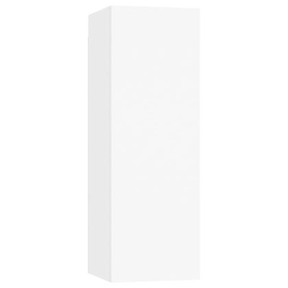 Комплект ТВ шкафове от 9 части, бял, инженерно дърво