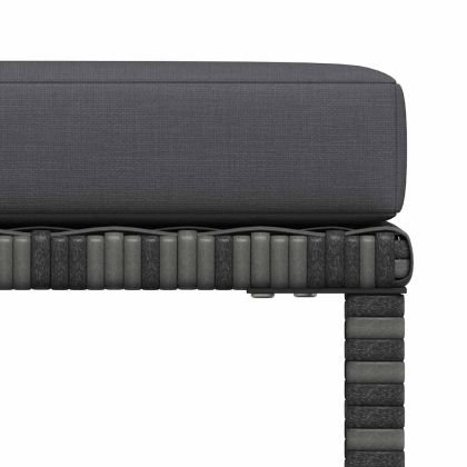 Модулна табуретка с възглавница, сива, полиратан