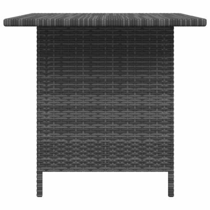 Градинска трапезна маса, сива, 110x70x65 см, полиратан