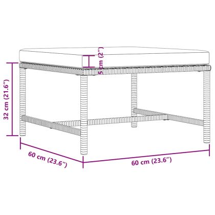 Градински комплект с възглавници, 3 части, сив, полиратан