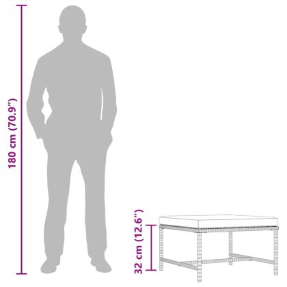 Модулна табуретка с възглавница, черна, полиратан
