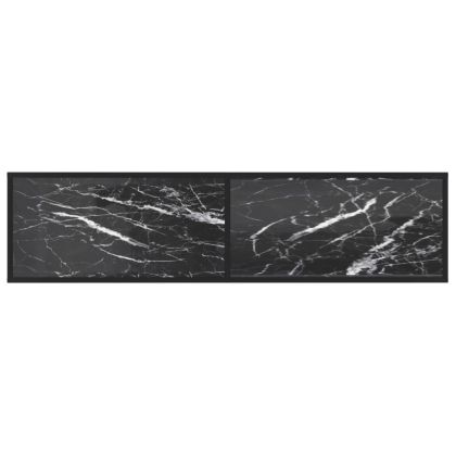 ТВ шкаф, черен мрамор, 160x40x40,5 см, закалено стъкло