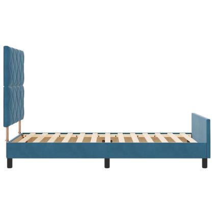 Легло с пружинирана основа Тъмен син 90 x 200 cm Кадифе