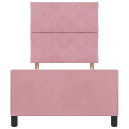 Легло с пружинирана основа с таблото Розово 100 x 200 cm Кадифе