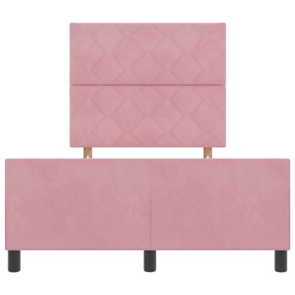 Легло с пружинирана основа с таблото Розово 120 x 200 cm Кадифе