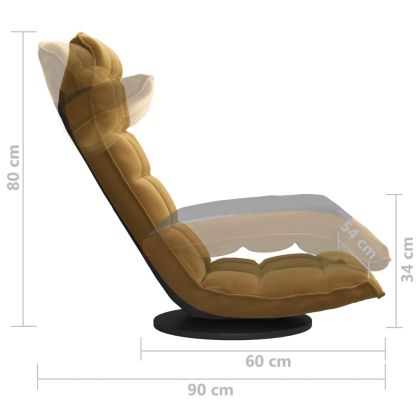 Въртящ се подов стол, кафяв, кадифе