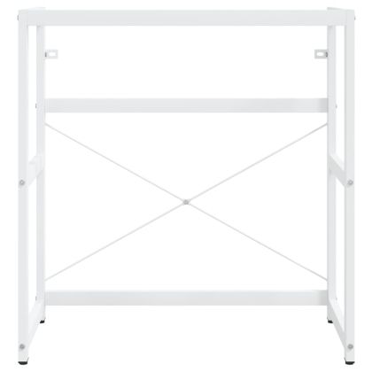 Рамка за мивка за баня, бяла, 79x38x83 см, желязо