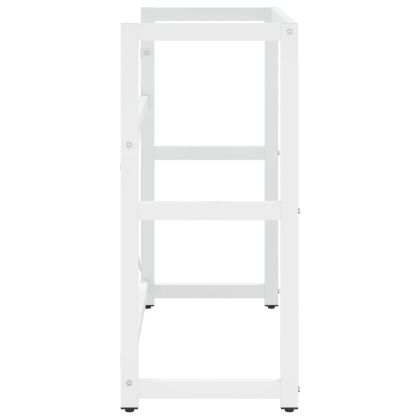 Рамка за мивка за баня, бяла, 79x38x83 см, желязо