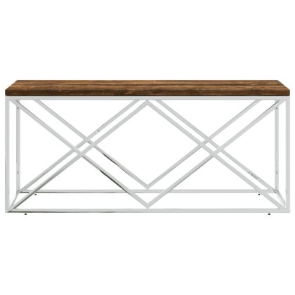 Маса за кафе, неръждаема стомана и регенерирано дърво масив