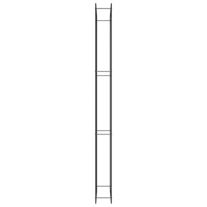Стойка за дърва за огрев, черен мат, 110x28x312 см, стомана