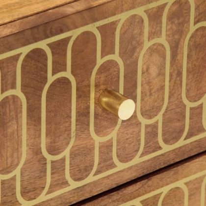 Нощни шкафчета, 2 бр, 40x33x46 см, манго масив