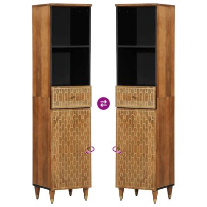 Шкаф за баня 38x33x160 см масивно мангово дърво