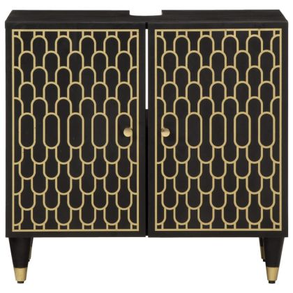 Шкаф за баня 62x33x58 см масивно мангово дърво