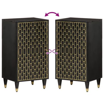 Страничен шкаф 40x33x75 см манго масивно дърво