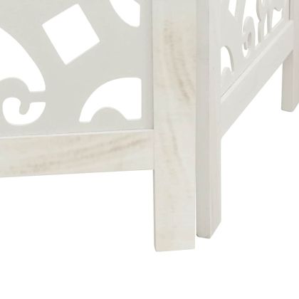 Разделител за стая, 4 панела, бял, дърво пауловния масив