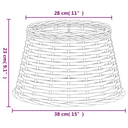 Абажур за лампа бял Ø38x23 см ракита