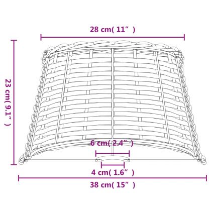 Абажур за лампа бял Ø38x23 см ракита