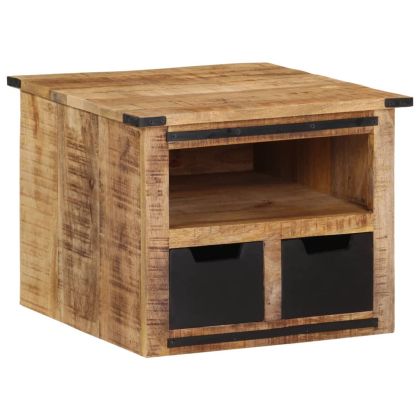 Кафе маса с чекмеджета, 50x50x40 см, мангово дърво масив