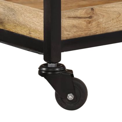 Кухненска количка 60x40x80 см масивно грубо мангово дърво