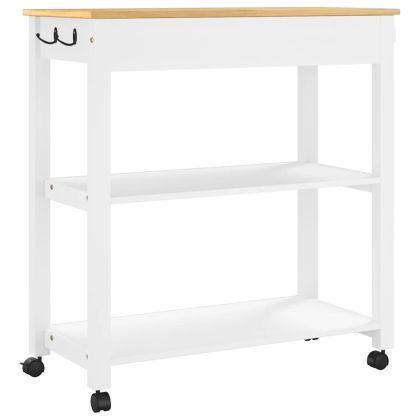 Кухненска количка "MONZA" 84x40x88,5 см борово дърво масив